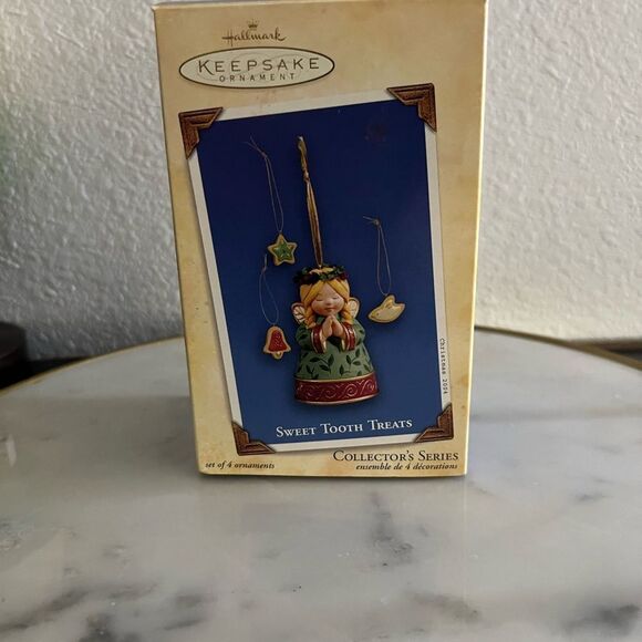 HALLMARK KEEPSAKE ORNAMENT Porcelain Dated 2004 SWEET TOOTH TREATS NEW Angel - Picture 1 of 3